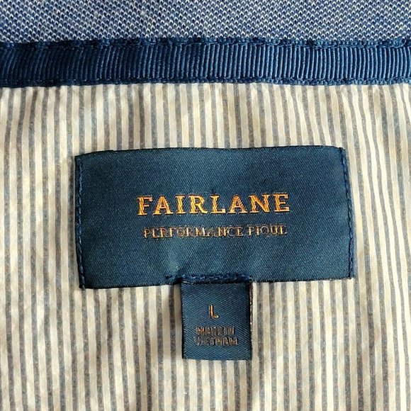 Fairlane Sweater Mens Large Blue 1/4 Zip Long Sleeve Athletic Pullover Shirt - Picture 9 of 11